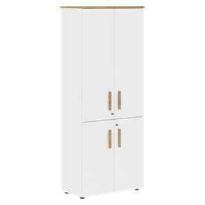 Шкаф с глухими средними и малыми дверьми FORTA Белый-Дуб Гамильтон FHC 80.3(Z) (798х404х1965) в Ангарске