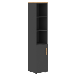 Шкаф колонна высокий с глухой малой дверью левой FORTA Графит-Дуб Гамильтон  FHC 40.5 (L) (399х404х1965) в Ангарске