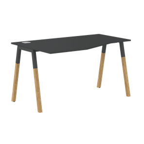 Письменный стол левый FORTA Черный Графит-Черный Графит-Бук  FCT 1367 (L) (1380х900(670)х733) в Ангарске