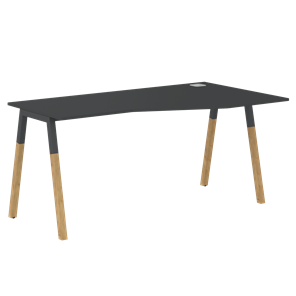 Письменный стол правый FORTA Черный Графит-Черный Графит-Бук FCT 1567  (R) (1580х900(670)х733) в Ангарске