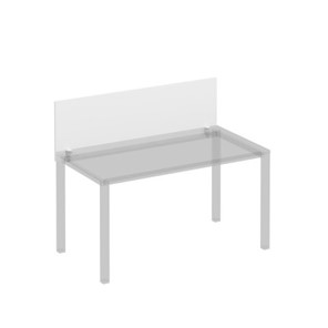 Экран для стола 140 на белом металлокаркасе Комфорт КФ, белый премиум (140x45x1.8) К.Б 842 в Ангарске