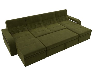 П-образный диван Лига-035 мини, Зеленый (микровельвет) в Ангарске - предосмотр 1