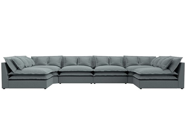 Большой П-образный диван Лига-040, Амур серый (рогожка) в Ангарске - изображение 1
