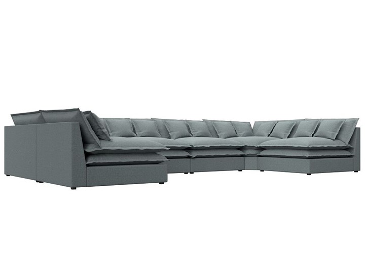 Большой П-образный диван Лига-040, Амур серый (рогожка) в Ангарске - изображение 2