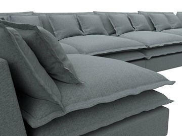 Большой П-образный диван Лига-040, Амур серый (рогожка) в Ангарске - предосмотр 3