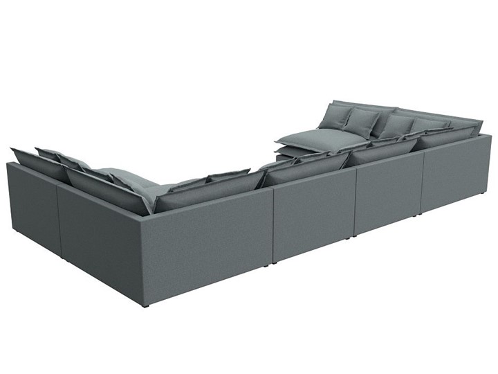 Большой П-образный диван Лига-040, Амур серый (рогожка) в Ангарске - изображение 5