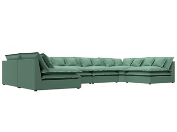 Большой П-образный диван Лига-040, Амур зеленый (рогожка) в Ангарске - предосмотр 2