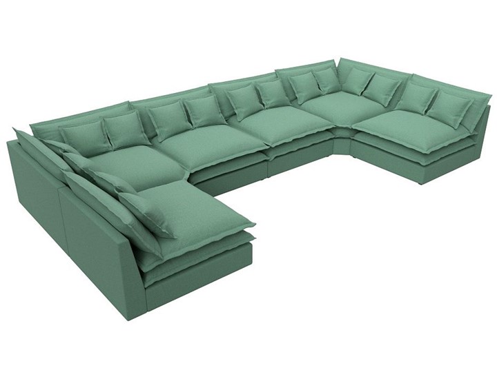 Большой П-образный диван Лига-040, Амур зеленый (рогожка) в Ангарске - изображение 4