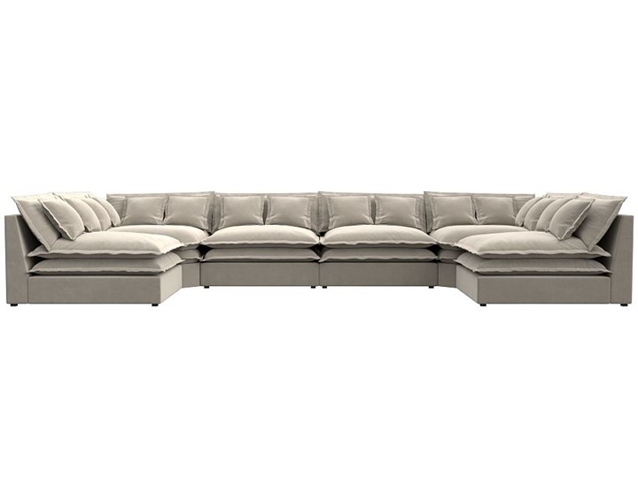 Большой П-образный диван Лига-040, Бежевый (микровельвет) в Ангарске - изображение 1