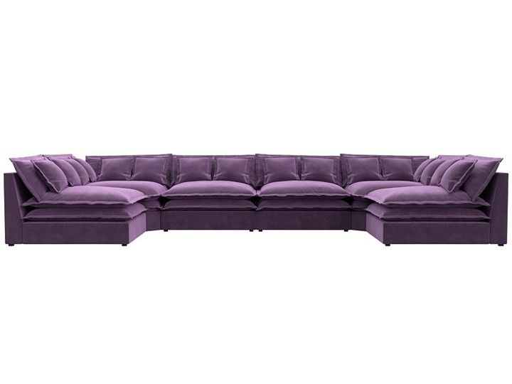 Большой П-образный диван Лига-040, Сиреневый (микровельвет) в Ангарске - изображение 1