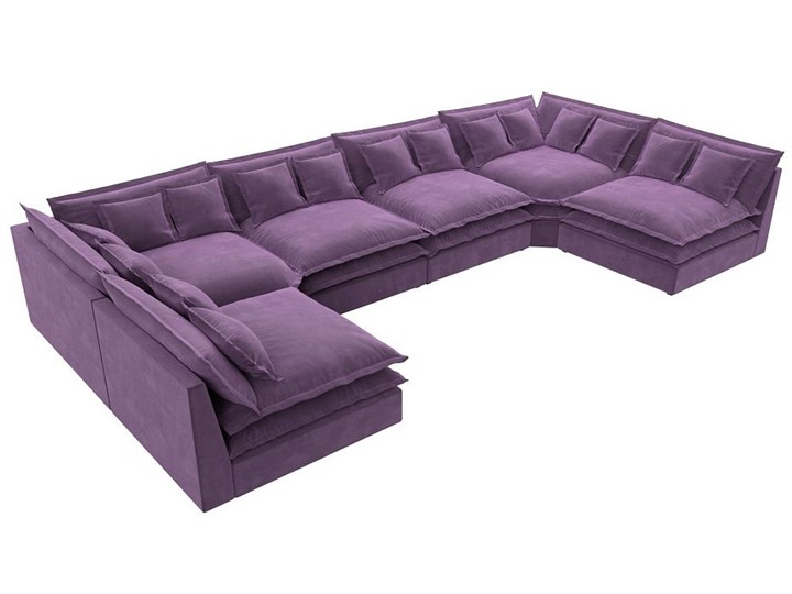 Большой П-образный диван Лига-040, Сиреневый (микровельвет) в Ангарске - изображение 4