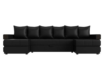 П-образный диван Венеция боннель, Черный (Экокожа) в Ангарске - предосмотр 1