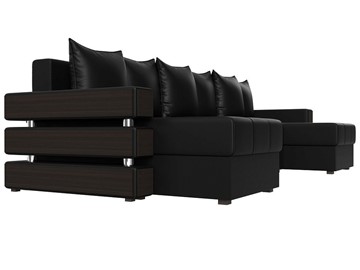 П-образный диван Венеция боннель, Черный (Экокожа) в Ангарске - предосмотр 3