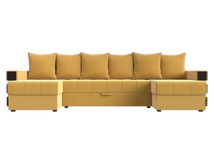 П-образный диван Венеция боннель, Желтый (Микровельвет) в Ангарске - изображение 1