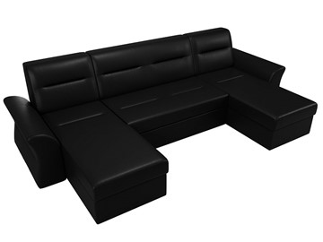 Большой П-образный диван Клайд, Черный (Экокожа) в Ангарске - предосмотр 3