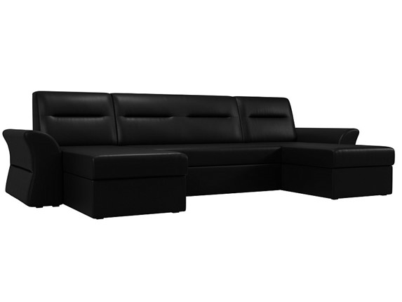 Большой П-образный диван Клайд, Черный (Экокожа) в Ангарске - изображение