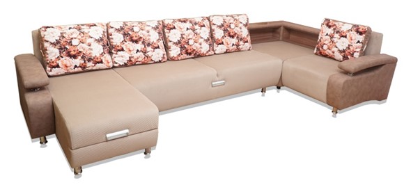 П-образный диван Престиж-15 люкс с полкой в Ангарске - изображение