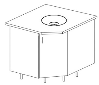 Кухонный шкаф угловой под врезную мойку Некст МДФ Б28 МДФ  матовый без столешницы в Ангарске