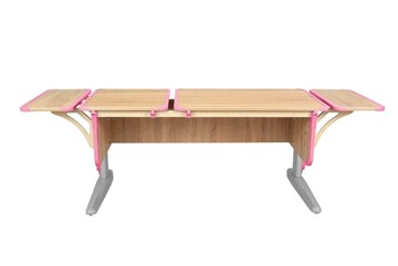 Растущий стол 4/75-40 (СУТ.42)  + Polka_b 4/550 (2 шт) Дуб сонома/серый/розовый в Ангарске