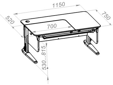 Растущий стол L/70-45 (СУТ 62) с лотком, белый/белый/лайм в Братске - предосмотр 1