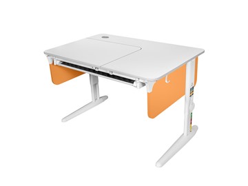 Детский стол-трансформер L/70-45 (СУТ 62) с лотком, белый/белый/оранжевый в Ангарске - предосмотр