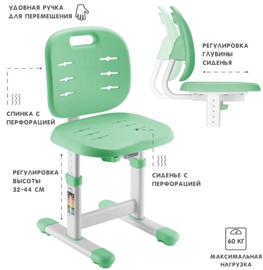 Комплект растущей мебели SET Holto-1 зеленый в Ангарске - изображение 3