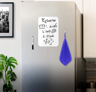 Магнитно-маркерная доска на холодильник BRAUBERG, 30х21 см с маркером, магнитом и салфеткой в Братске - предосмотр 2