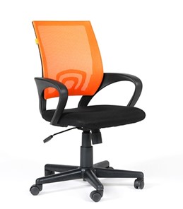 Кресло компьютерное CHAIRMAN 696 black Сетчатый акрил DW66 оранжевый в Ангарске - предосмотр