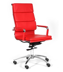 Компьютерное кресло CHAIRMAN 750 экокожа красная в Братске - предосмотр